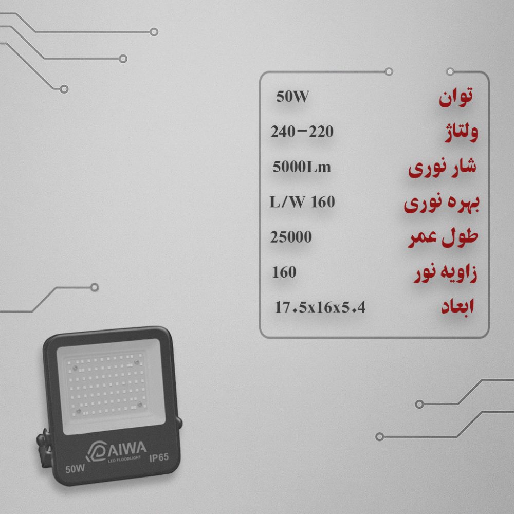 کاور پروژکتور 50 وات دایوا